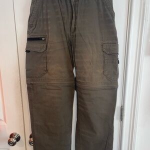 BC CLOTHING Men's Cargo Convertible Pants Olive Green